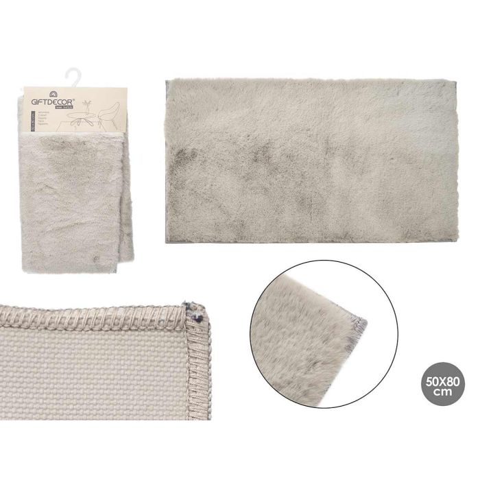 Alfombra Rabbit 50X80 Cm Gris Claro Giftdecor (6 Unidades) Alfombra Rabbit 50X80 Cm Gris Claro Giftdecor (6 Unidades)
