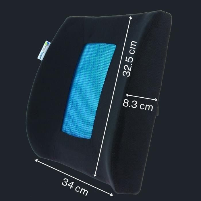 Cojín lumbar + Gel - KINE TRAVEL - 169821 - Negro y azul 2