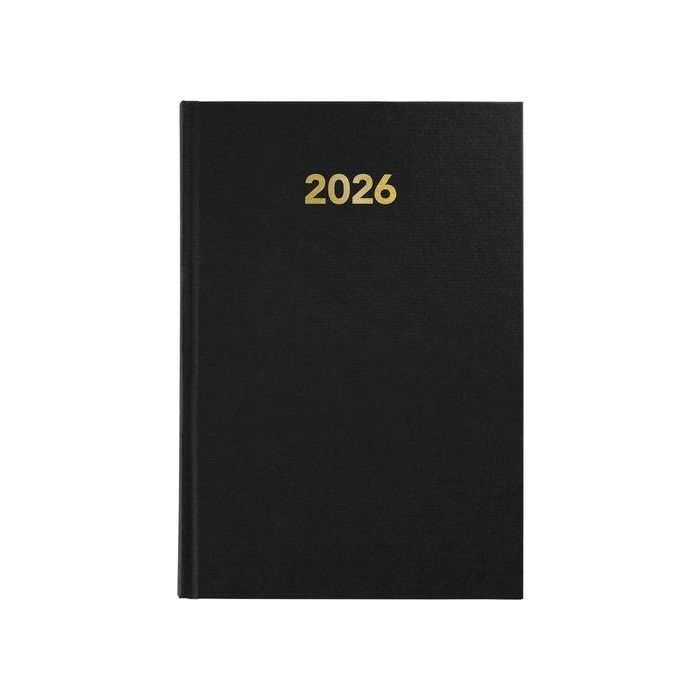 Agenda Anual (2026) Grafoplas Baviera Cosida Tapa Extradura A5 210X145 D/P Negro