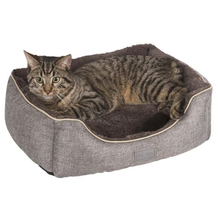 Kerbl Cesta Samuel para Perro - 50x40x15 cm - Plateada y Gris - Felpa Interior, Lavable, Cojín Reversible, Poliéster 2
