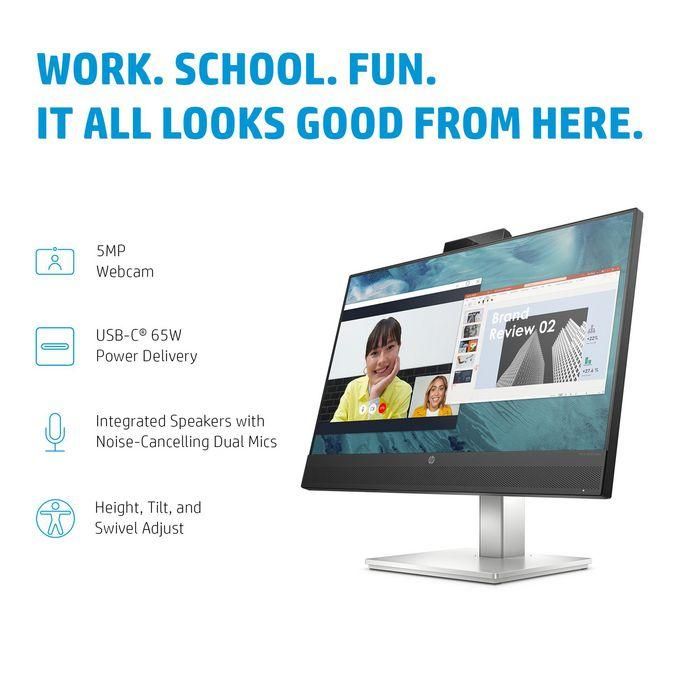 HP E24m G4 Monitor 23.8" Full HD IPS 1920 x 1080 USB-C 65W Carga Webcam Zoom Certificado 5MP Altavoces Mics 13
