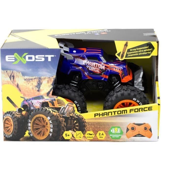 Exost EXO4891813202899 Coche teledirigido Phantom Force 1:16, 10 km/h, 28.5 cm, morado y naranja, 5 años