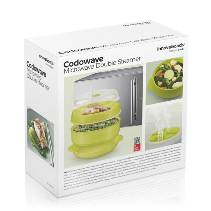 Vaporera Doble para Microondas Codowave InnovaGoods 2 Vaporera Doble para Microondas Codowave InnovaGoods 2