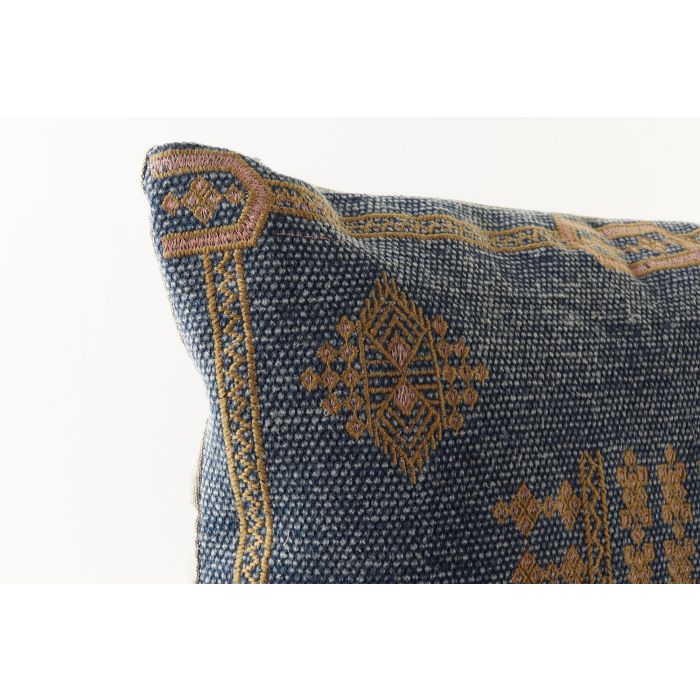 DKD Home Decor Cojín Árabe Azul Naranja 50 x 10 x 50 cm (2 Unidades) Algodón 1