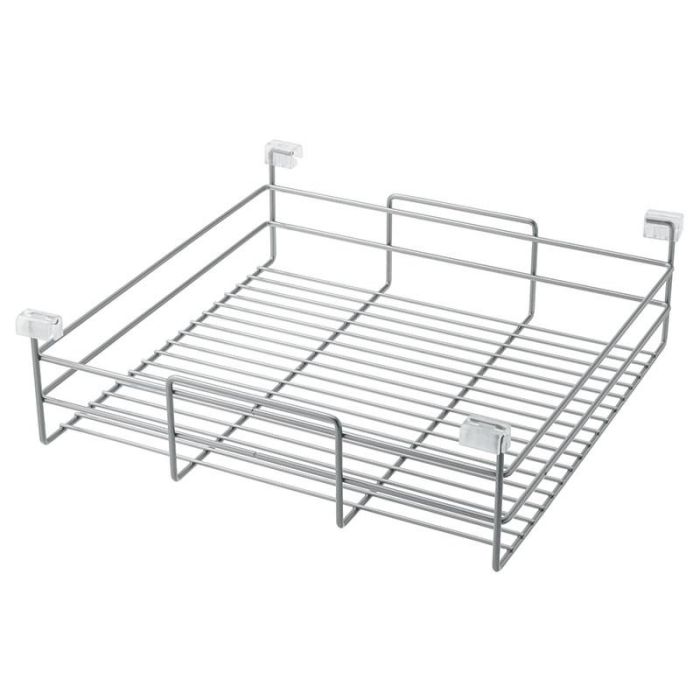 VIBO Cesta para Armario de Metal Acero Acabado Gris RAL 9006 para Bastidor Prestige Dream 730mm Ancho 410xAlto 151xFondo 510mm