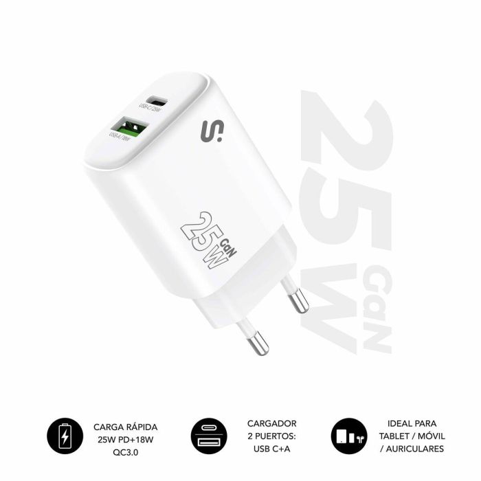 Cargador de Pared Subblim SUBCHG-6G2510 Blanco 25 W 7 Cargador de Pared Subblim SUBCHG-6G2510 Blanco 25 W 7