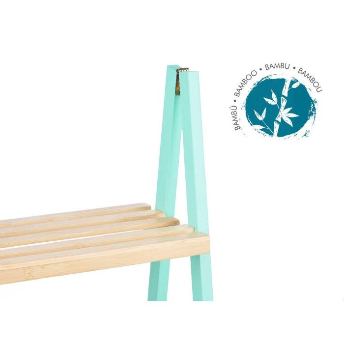 Berilo Estantería Escalera 3 Estantes Bambú y Pino Menta Natural 40x81x30 cm 3