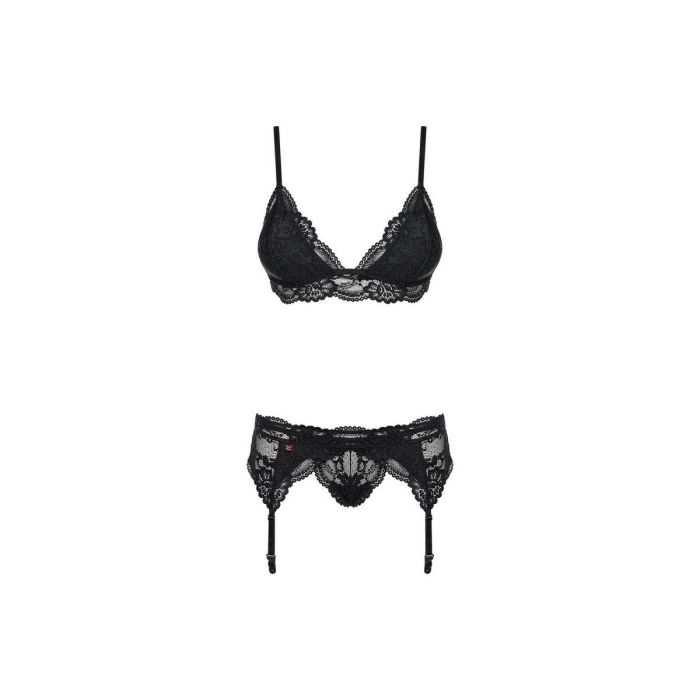 Conjunto de Lencería con Encaje Obsessive 810-SEG-1 Negro S/M 3 Conjunto de Lencería con Encaje Obsessive 810-SEG-1 Negro S/M 3
