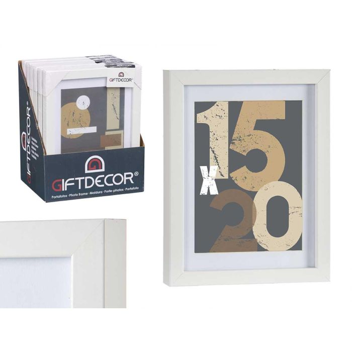 Portafoto de Pared Madera con Paspartú 15x20 cm Blanco - Giftdecor (12 Unidades) Portafoto de Pared Madera con Paspartú 15x20 cm Blanco - Giftdecor (12 Unidades)