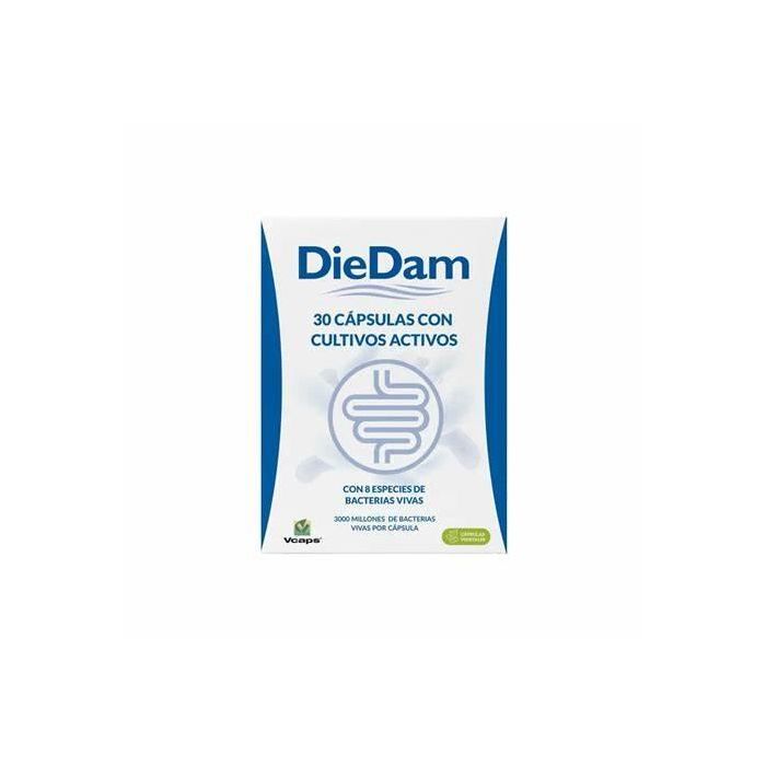 Diedam Lactobacilos y Bifidobacterias, 8 cepas probióticas vivas, 30 cápsulas. Mantiene sistema inmune.