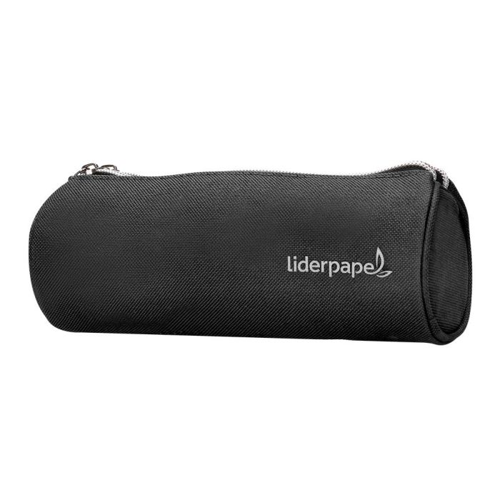 Bolso Escolar Portatodo Liderpapel Cilindrico Con 2 Cremalleras Negro 205x75x75 mm 5