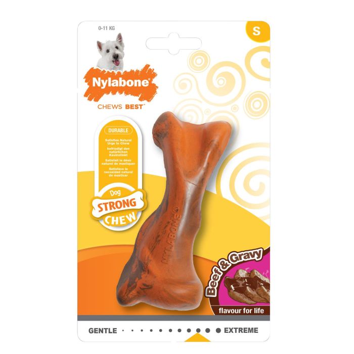 Mordedor de perro Nylabone Strong Chew Salsa Carne Goma Talla S 1