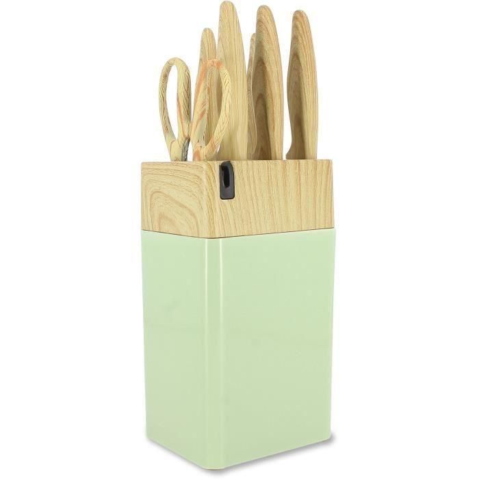 Bloque de cuchillos de 6 piezas - MENASTYL - 5041060 - Hoja de cerámica - Polipropileno - Celadón Bloque de cuchillos de 6 piezas - MENASTYL - 5041060 - Hoja de cerámica - Polipropileno - Celadón