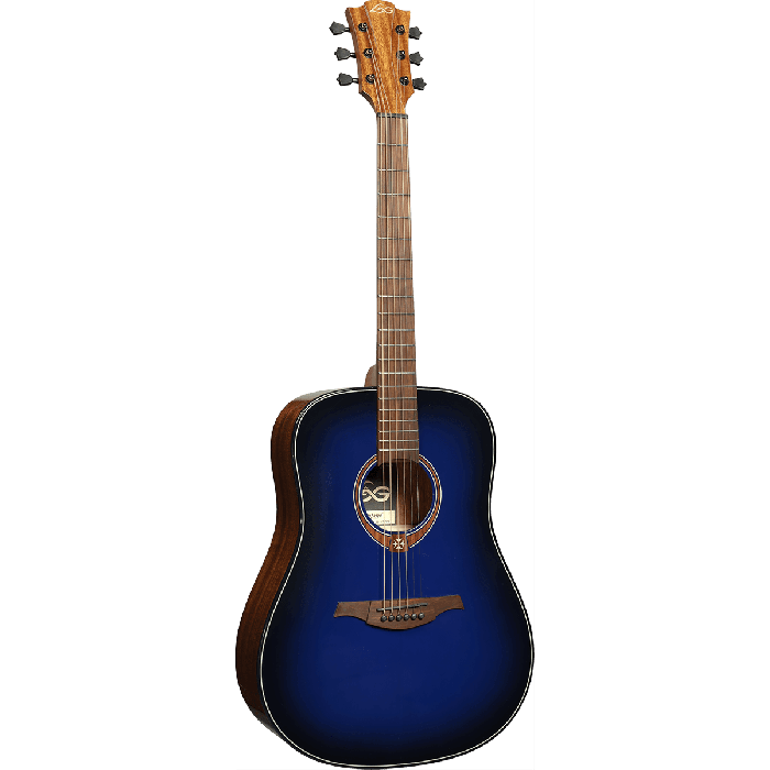 LAG Guitarra Acústica Dreadnought Edición Limitada Blue Burst Azul Tapa Cedro Rojo Macizo Mástil Caoba 1 LAG Guitarra Acústica Dreadnought Edición Limitada Blue Burst Azul Tapa Cedro Rojo Macizo Mástil Caoba 1
