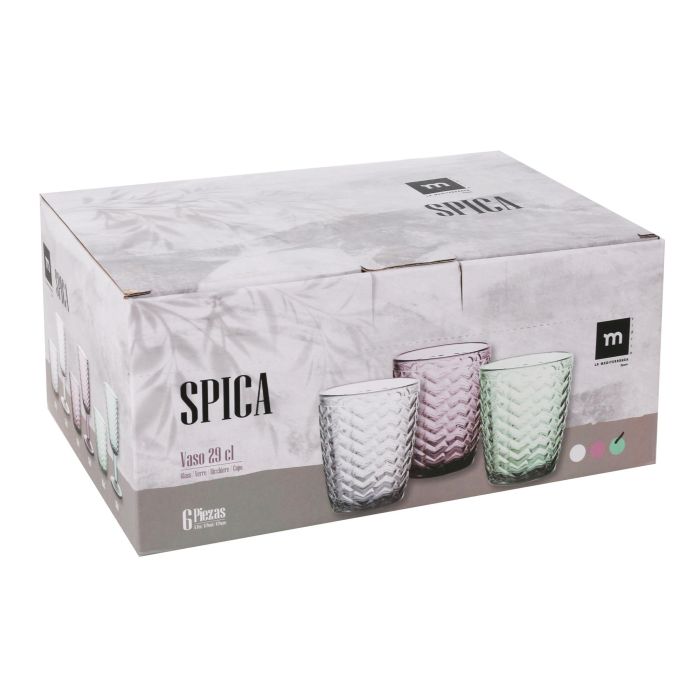 La Mediterranea Vaso Spica de 290 cc en color Verde, con un diámetro de 8 cm y altura de 10 cm, peso de 270 gramos. (48 Unidades) 7