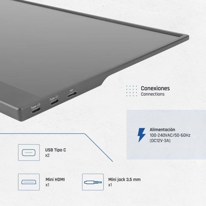 Monitor portátil iggual IGG319987 Full HD 15,6" 10
