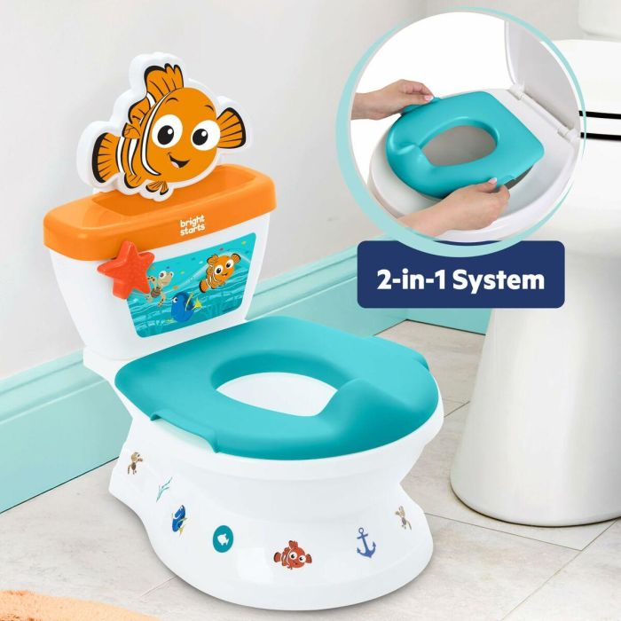 Bright Starts BRI17554 Nemo Mini Orinal con Reductor de Asiento 2 en 1 para Bebés, Extraíble y Fácil de Limpiar 12