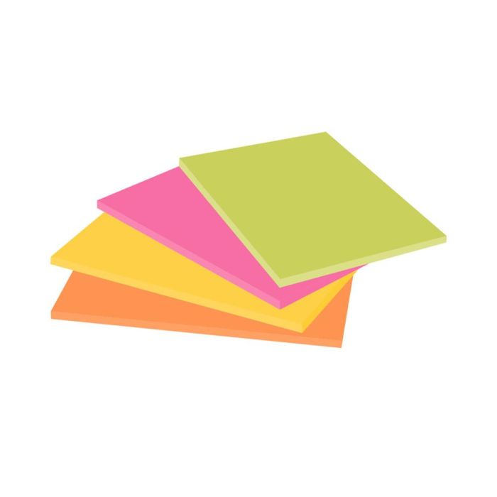 Bloc De Notas Adhesivas Quita Y Pon Post-It Super Sticky 152x101 mm Con 45 Hojas Pack De 4 Unidades Colores Neon 2