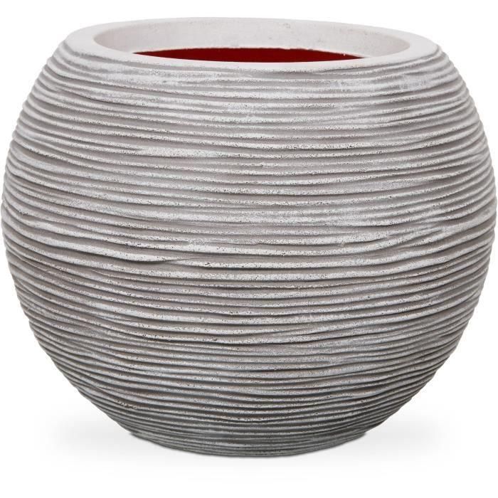 Capi Maceta Nature Rib redonda 40 x 32 cm marfil KOFI270 424219 Capi Maceta Nature Rib redonda 40 x 32 cm marfil KOFI270 424219