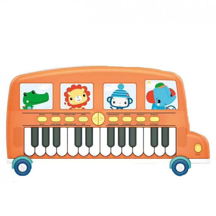 Fisher-Price Buslion Teclado Autobús Musical de Juguete con Sonidos para Niños 3+ Años Fisher-Price Buslion Teclado Autobús Musical de Juguete con Sonidos para Niños 3+ Años