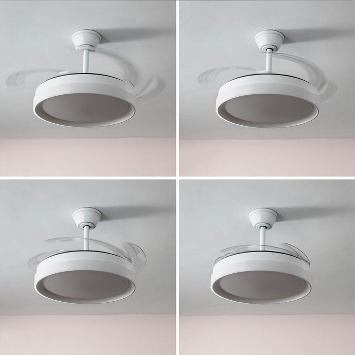 Ventilador de Techo con Luz LED y 4 Aspas Retráctiles Keteez InnovaGoods Blanco 72 W Ø49-104 cm 6