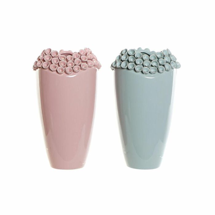 Jarron Mediterraneo DKD Home Decor Rosa Turquesa 19 x 33 x 19 cm (2 Unidades) Jarron Mediterraneo DKD Home Decor Rosa Turquesa 19 x 33 x 19 cm (2 Unidades)