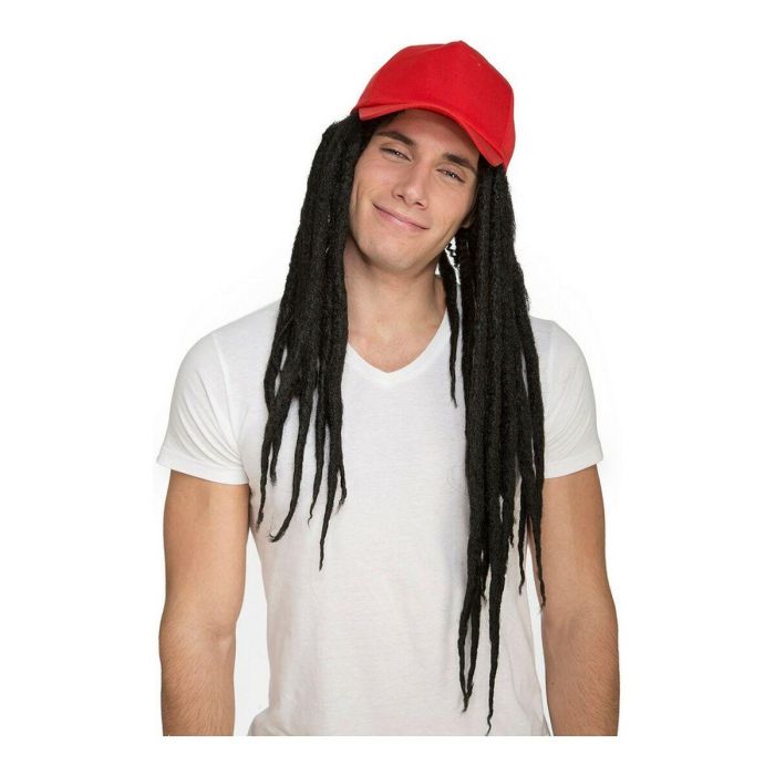 Peluca de rastas con gorra