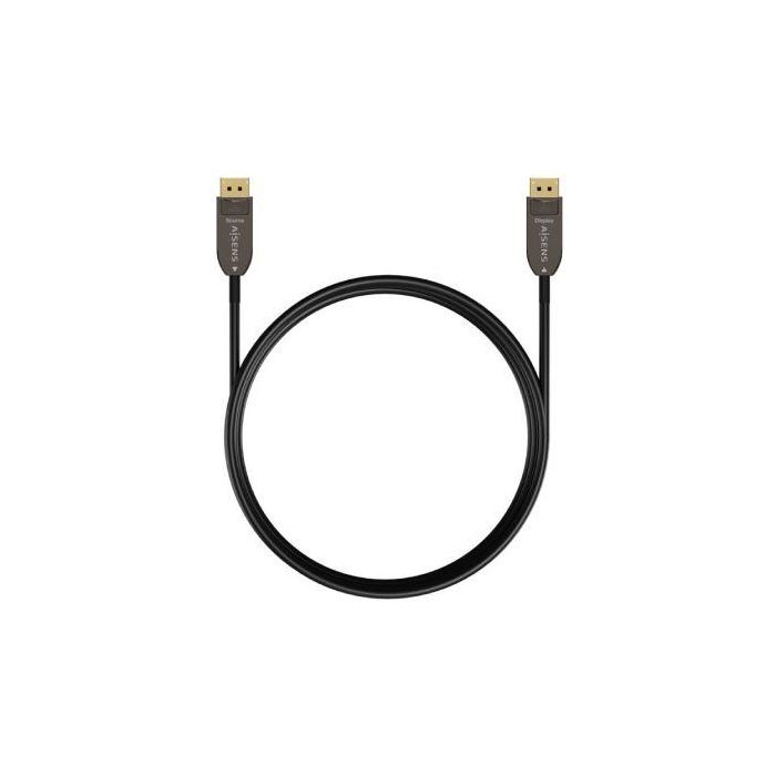 AISENS - CABLE DISPLAYPORT AOC V1.4 8K@60HZ 4K@120Hz 4:4:4 32.4GBPS, DP/M-DP/M, NEGRO, 15M 1