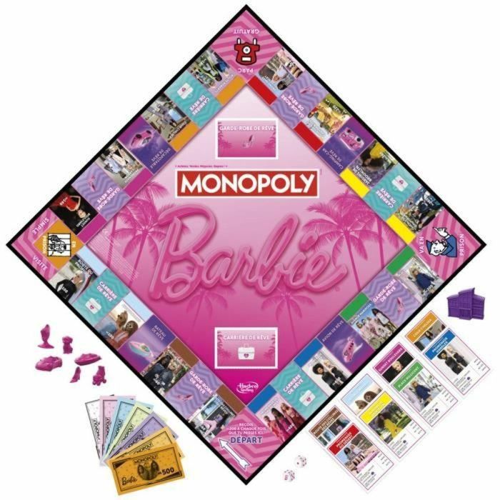 Monopoly: Edición Barbie, juego de mesa de 2 a 6 jugadores, juegos para la familia, a partir de 8 años 4