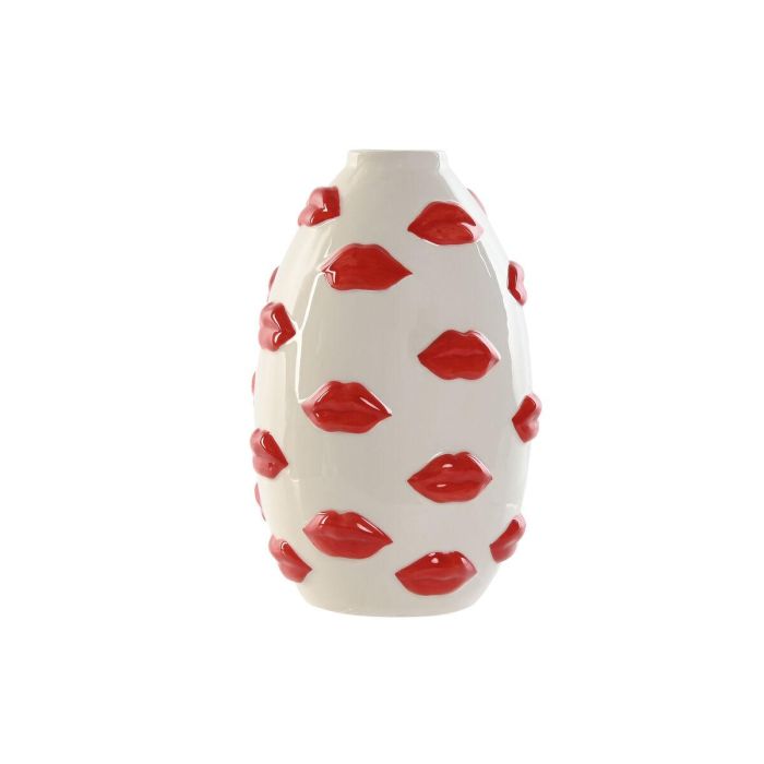 Jarron Urban DKD Home Decor Blanco Rojo 15 x 22.5 x 15 cm Jarron Urban DKD Home Decor Blanco Rojo 15 x 22.5 x 15 cm