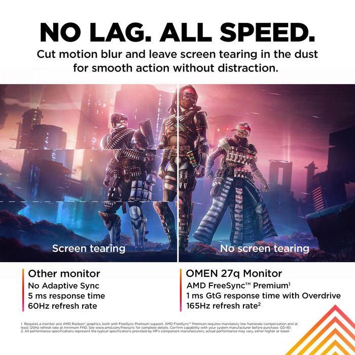 HP OMEN by HP 27 inch QHD 165Hz Gaming Monitor - OMEN 27q 6 HP OMEN by HP 27 inch QHD 165Hz Gaming Monitor - OMEN 27q 6