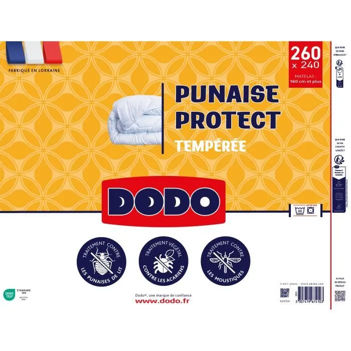 Dodo Edredón Nórdico Templado 240x260 cm, Protección Antiinsectos y Antiácaros, 300 g/m², Blanco, DOD3307419674103, Hecho en Francia 3