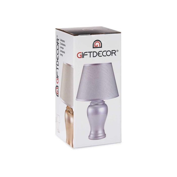 Giftdecor Lampara Concava Plateada Ceramica 28x39x28cm (Set de 6) 2