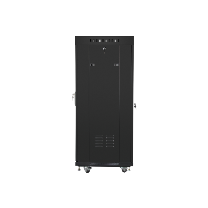 LANBERG Armario Rack Independiente de 19 pulgadas 27U 600x600mm Puerta de Vidrio LCD Negro 800 kg 3