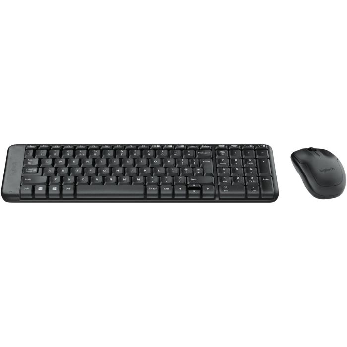 Logitech MK220 Combo Teclado y Ratón Inalámbrico Compacto 2.4 GHz con Receptor USB Unifying Batería Larga Duración para Windows PC/Laptop