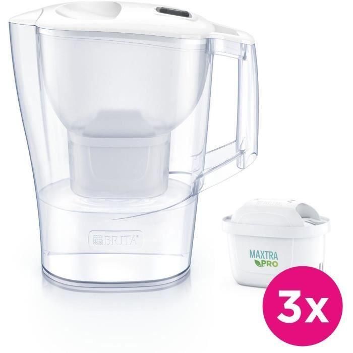 Jarra con filtro de agua BRITA Aluna Calendar White - Capacidad de 2,4 L, incluye 1,4 L de agua filtrada - Incluye 3 filtros Maxtra Pro All-In-1 0 Jarra con filtro de agua BRITA Aluna Calendar White - Capacidad de 2,4 L, incluye 1,4 L de agua filtrada - Incluye 3 filtros Maxtra Pro All-In-1 0