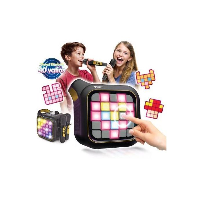 Vtech Karaoke Light Party Duo Golden Edition con Bluetooth, 2 Micrófonos, 5 Modos de Juego, Control de Volumen 35x20x27,9 cm 4
