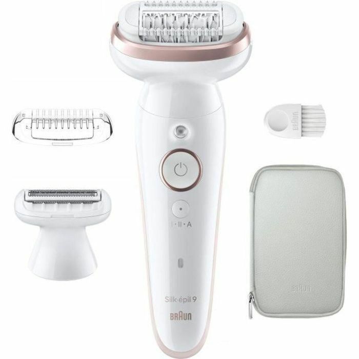 Braun Silk-épil 9 9-030 Depiladora Eléctrica, Depilación Fácil, Piel Suave y Duradera, Blanco/Rosa