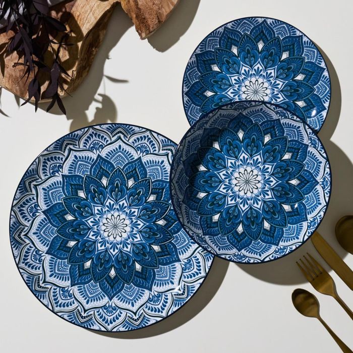 Vajilla 12 Piezas Mandala Azul Home Deco Factory 1 Vajilla 12 Piezas Mandala Azul Home Deco Factory 1
