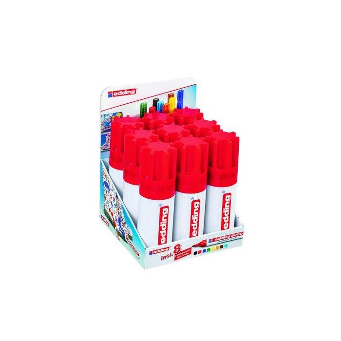 Marcador Permanente Edding 3000 Conico Portatodo Metalico De 8 Unidades Surtido (Set de 9)