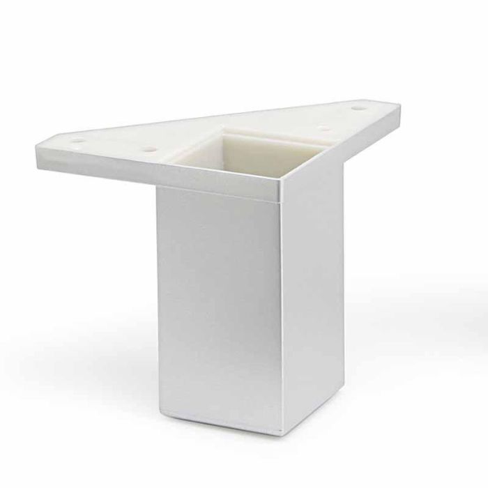 Herrajes Alk Pata Plástico 40x40 H100 Ral9006 para Muebles - Plata Gris