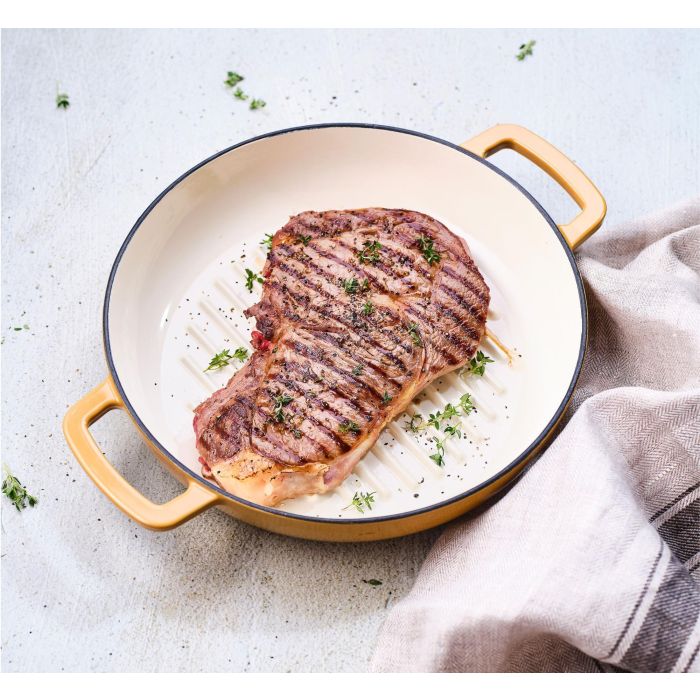 Cosy & Trendy COS5401110058540 Sartén Grill Hierro Fundido Esmaltado Ø28 cm para Todo Tipo de Cocinas Inducción Ámbar 2 Cosy & Trendy COS5401110058540 Sartén Grill Hierro Fundido Esmaltado Ø28 cm para Todo Tipo de Cocinas Inducción Ámbar 2