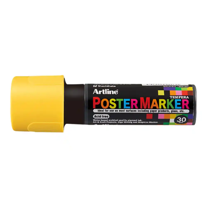 Artline Rotulador Poster Marker EPP-30 Punta Rectangular 30 mm Amarillo para Carteles 1