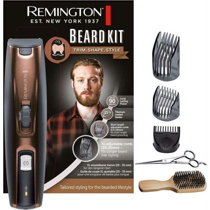 Remington MB4046 Recortadora de Barba Kit Cuchillas Titanio Autoafilables, Batería Litio, Guías Ajustables (0.5-35mm), Uso Inalámbrico Remington MB4046 Recortadora de Barba Kit Cuchillas Titanio Autoafilables, Batería Litio, Guías Ajustables (0.5-35mm), Uso Inalámbrico