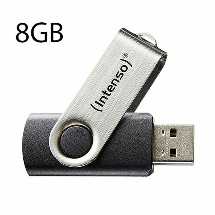 Memoria USB INTENSO 3503460 8 GB Negro Negro/Plateado 8 GB Memoria USB INTENSO 3503460 8 GB Negro Negro/Plateado 8 GB