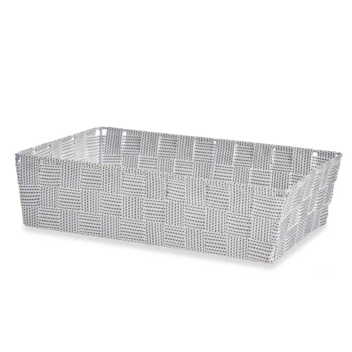 Kipit Cesta Tela Rectangular Blanca 34 x 21 x 8.5 cm sin Asas Poliester 3.8 l (Set de 18) 2