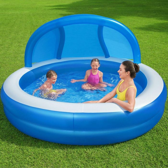 Bestway Piscina Hinchable 2 Camaras Parasol 241x241x140 cm +6 Años Jardin 54337 15