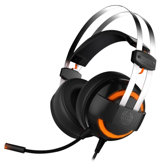 Krom Kode Auriculares Gaming Diadema Alámbricos Sonido Envolvente 7.1 con Micrófono, Drivers 50mm USB para PS4 y PC Negro