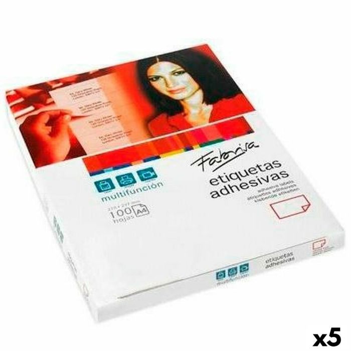 Etiquetas adhesivas Fabrisa Blanco 100 Hojas 105 x 74,1 mm (5 Unidades) 0 Etiquetas adhesivas Fabrisa Blanco 100 Hojas 105 x 74,1 mm (5 Unidades) 0
