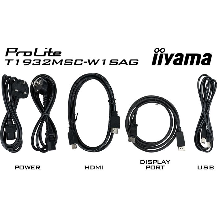 IIYAMA T1932MSC-W1SAG Monitor Táctil 19" Full HD LED M-Touch HDMI DP USB Blanco para Punto de Venta 10